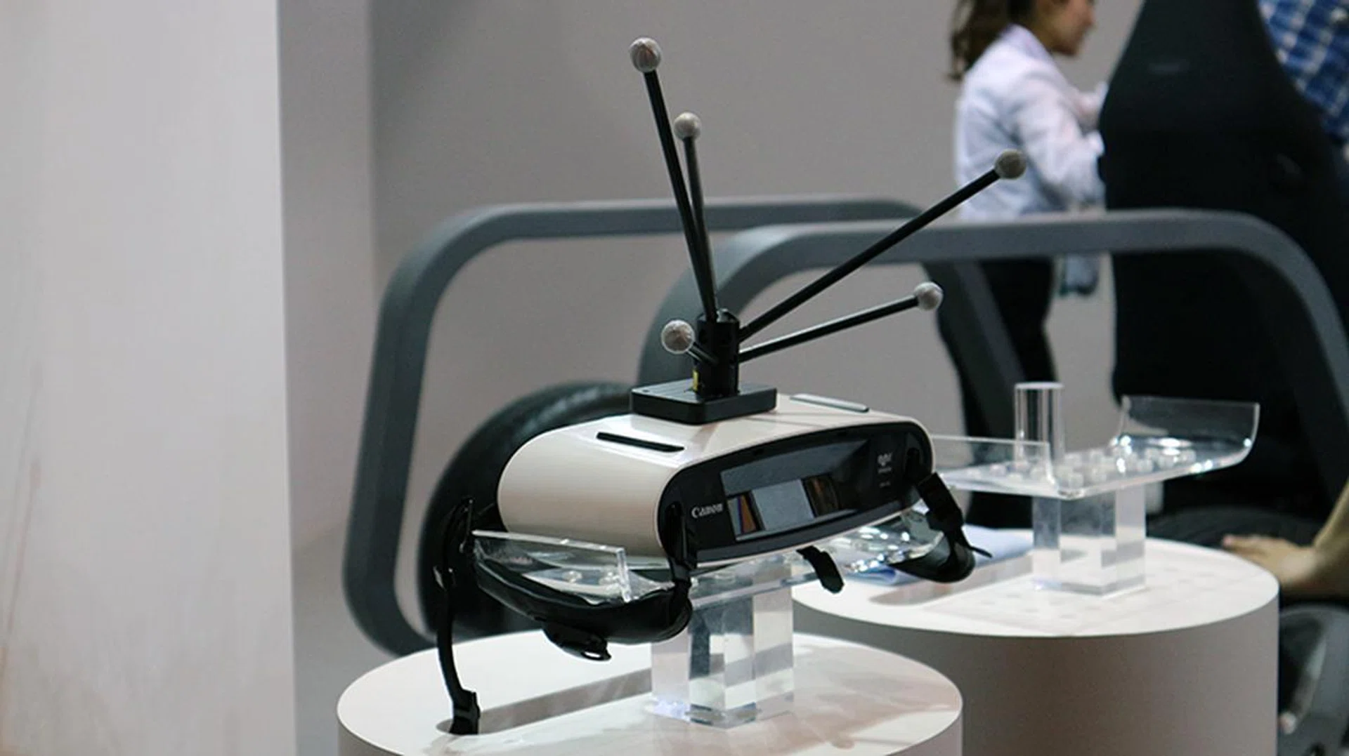 This headset feeds Mixed Reality images to the user.