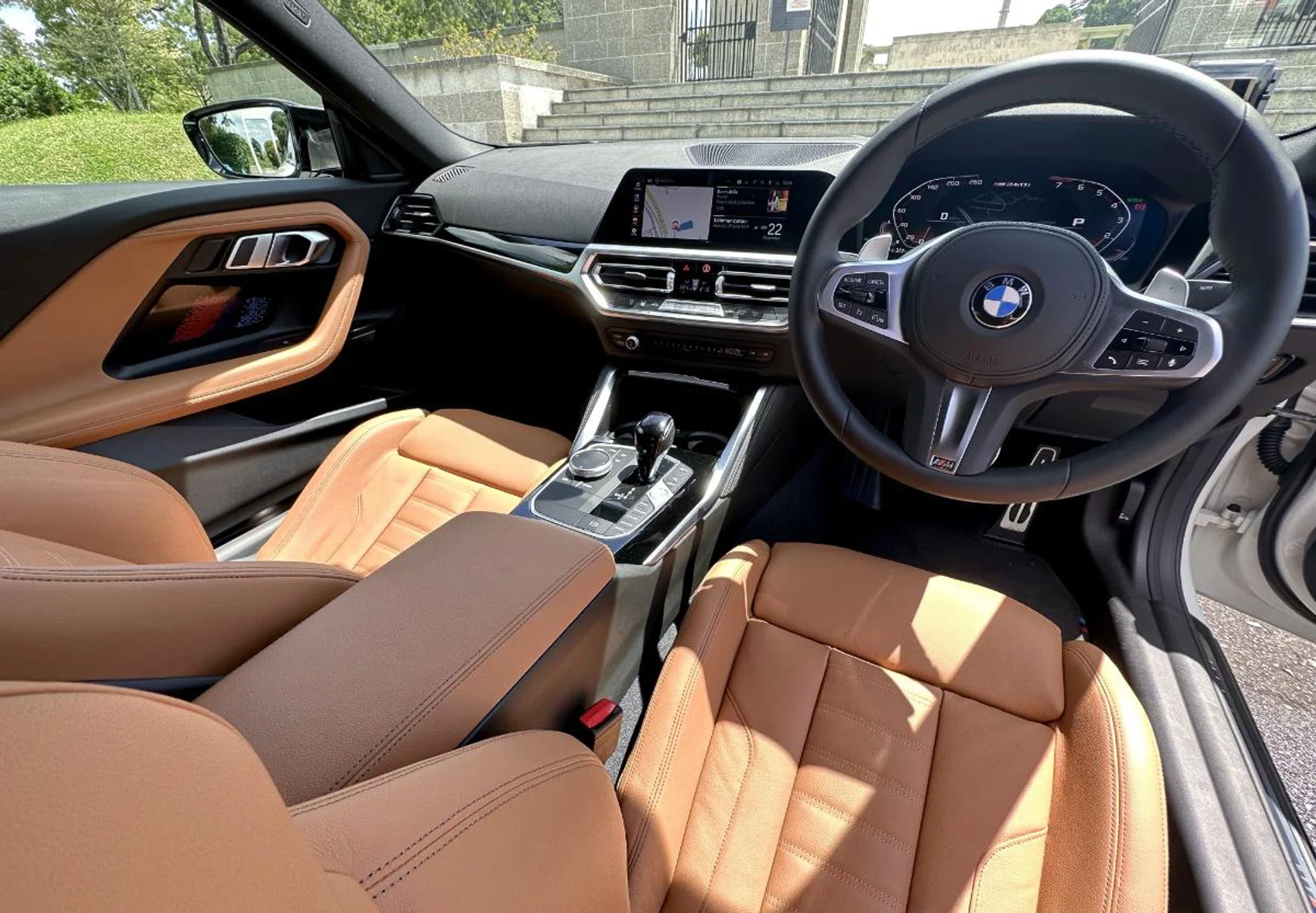 The two-tone interior looks and feels luxurious.