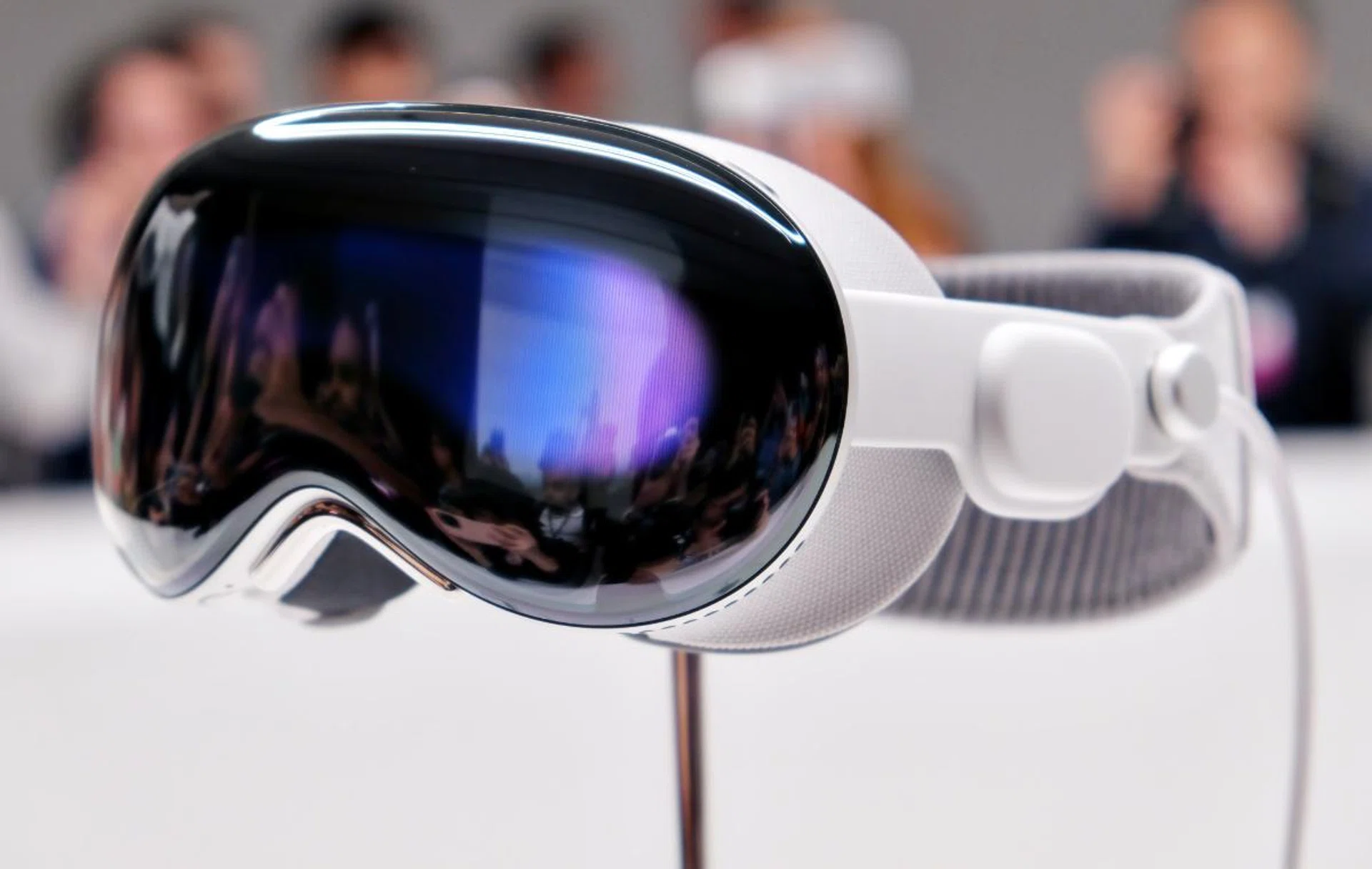 The Vision Pro headset at its grand unveiling back at WWDC 2023.