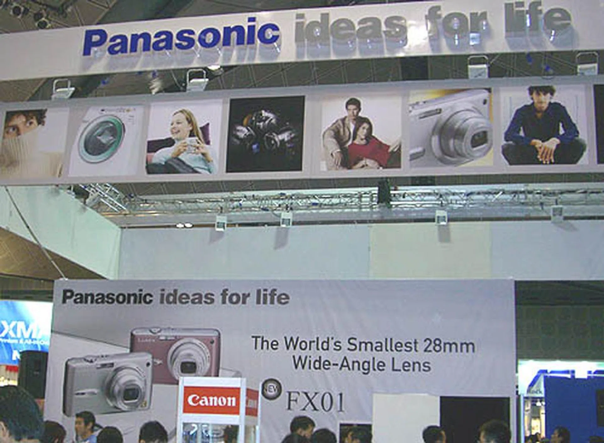 Panasonic has a large booth, packed full of people and gadgets ranging from digital cameras to its bestselling DVD recorders. 