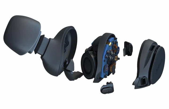 An exploded view of the Jabra Elite 10. Image Source: Jabra.