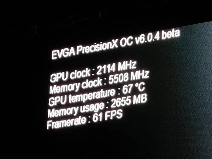 The GeForce GTX 1080 running at 2.1GHz!