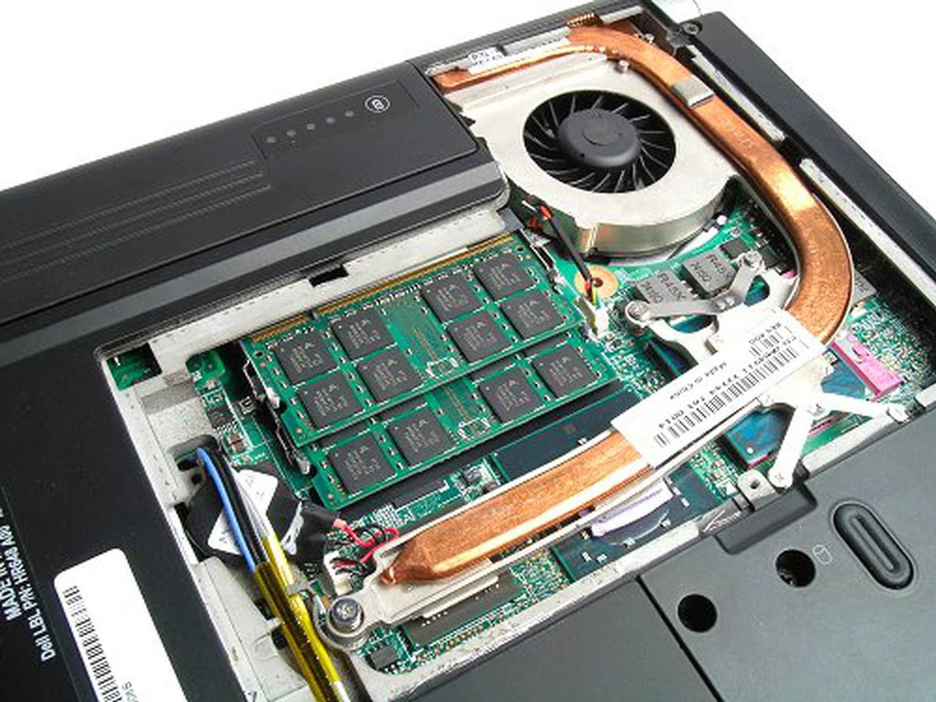 That's because most of the main components, including the RAM are located in one area. Notice the single heat-pipe to cool everything.