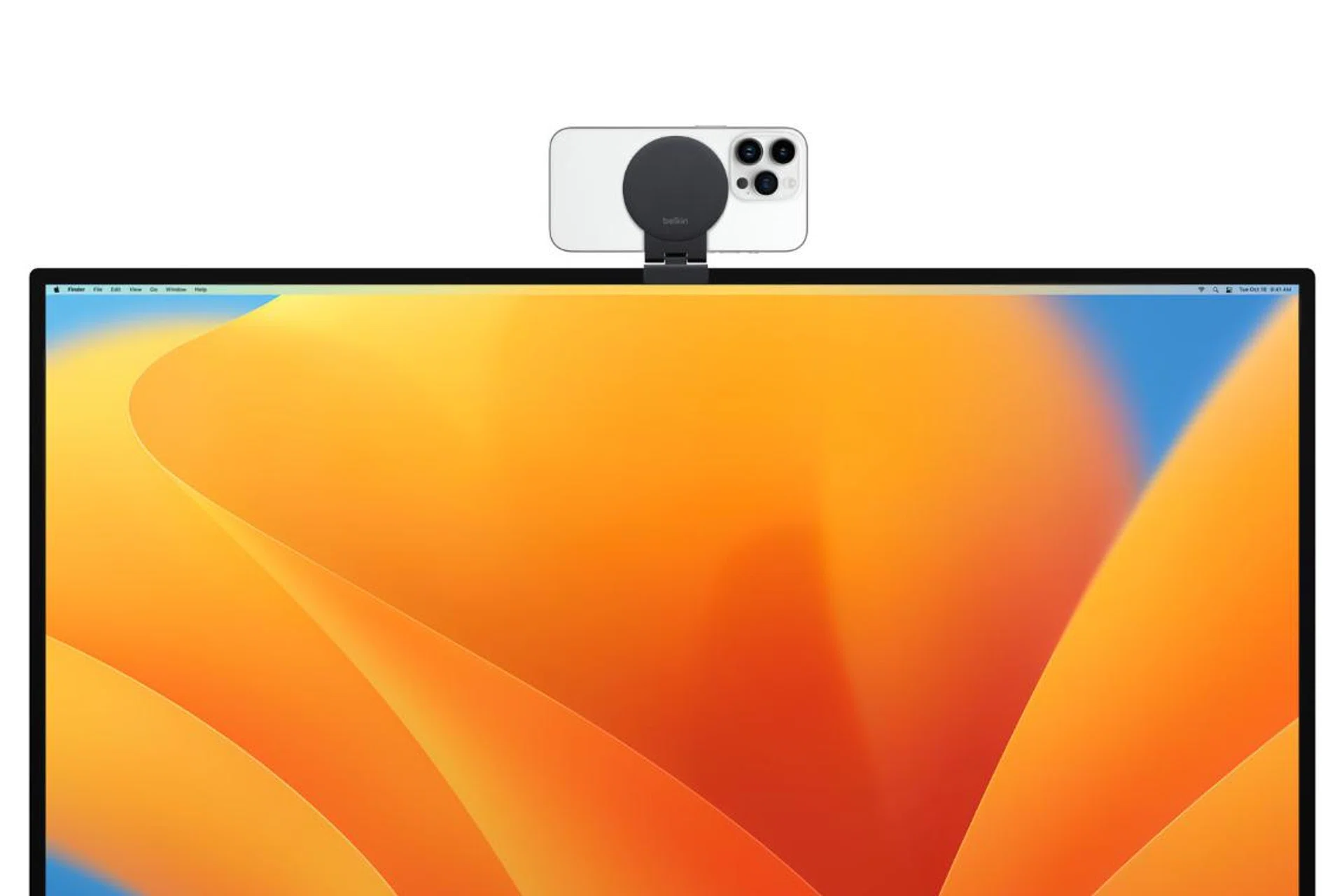 The Belkin iPhone Mount with MagSafe for Mac desktops and displays (Image source: Belkin)