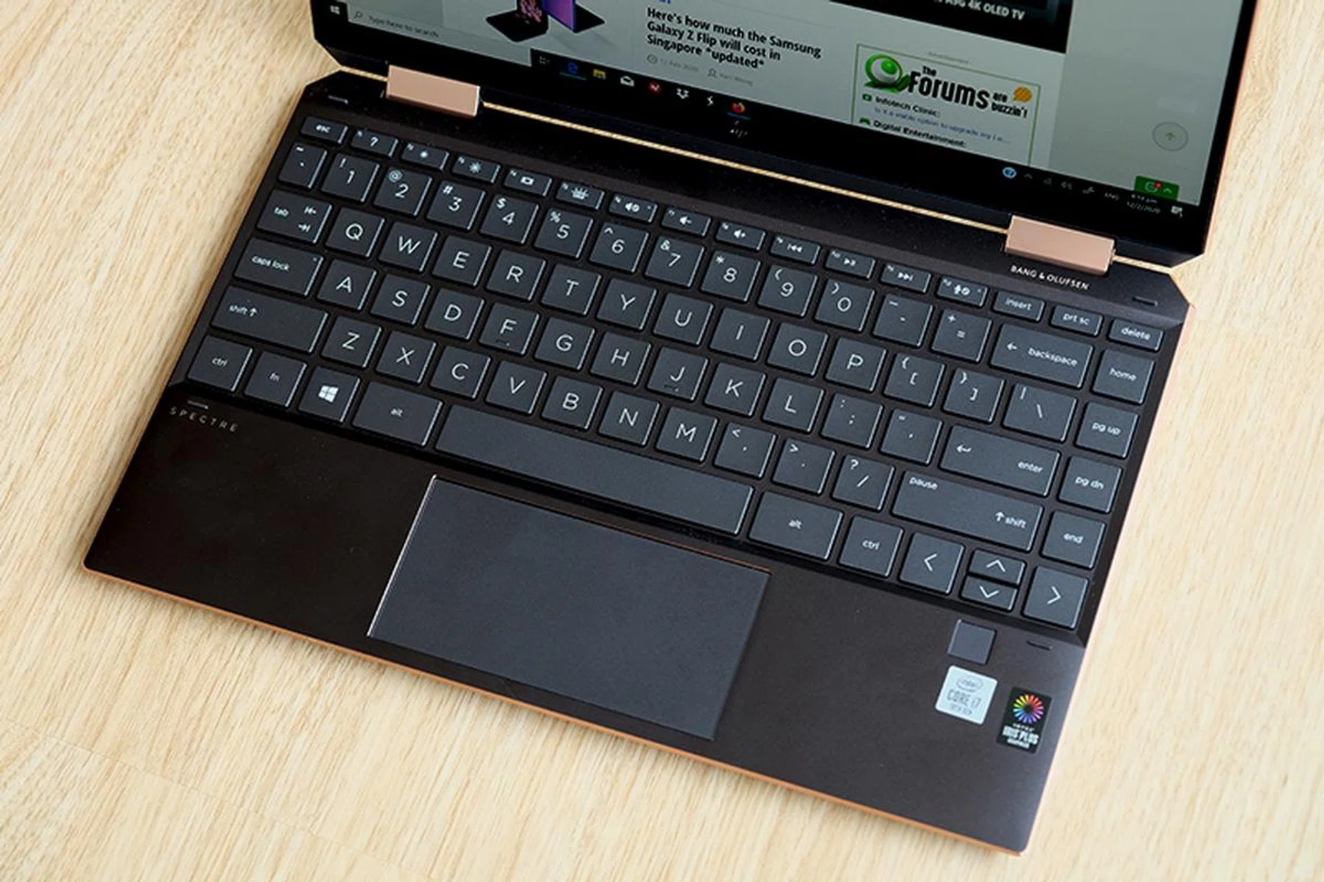 The keyboard has good feel but the layout has an extra column to the right. The trackpad is woefully small.