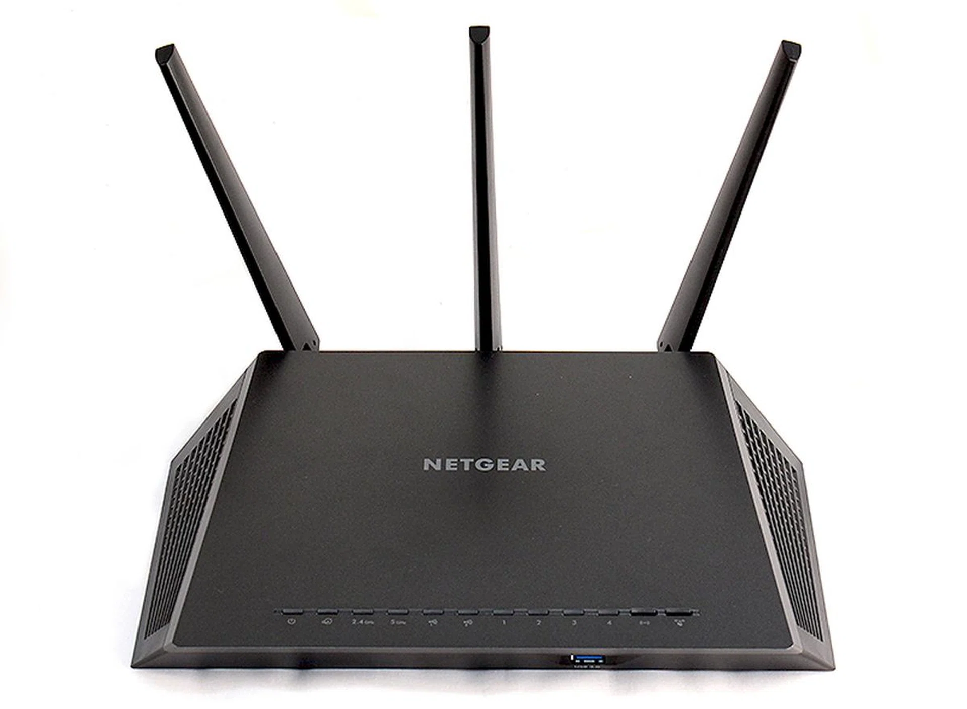 The Netgear Nighthawk R7000's trapezoidal design makes it looks futuristic, which is fitting for a router of its class.