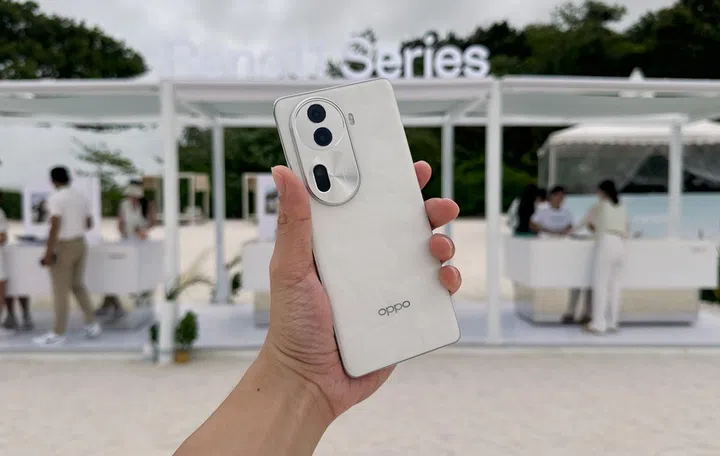 Oppo Reno11 Pro triple rear cameras, with extra attention paid to portrait shots.