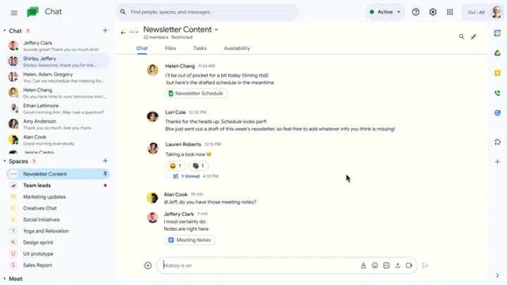 Example from the Google Workspace blog.