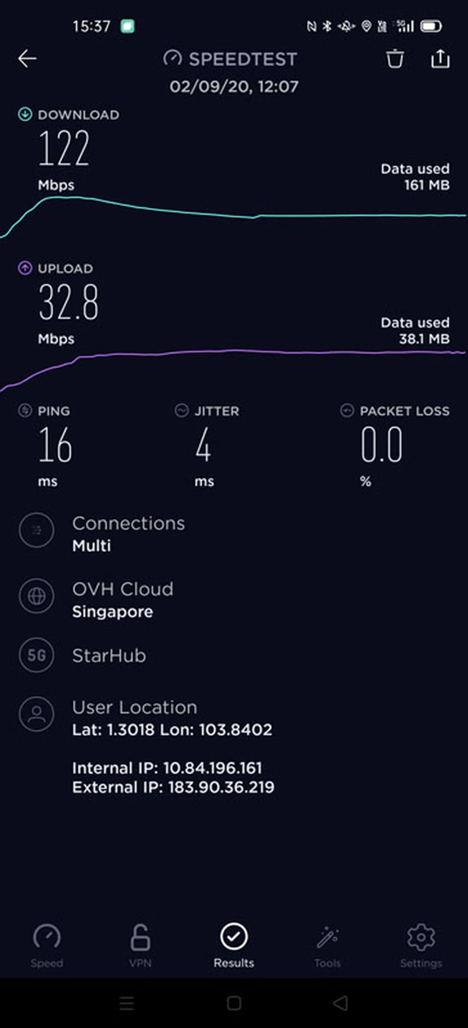 StarHub 5g Test 1