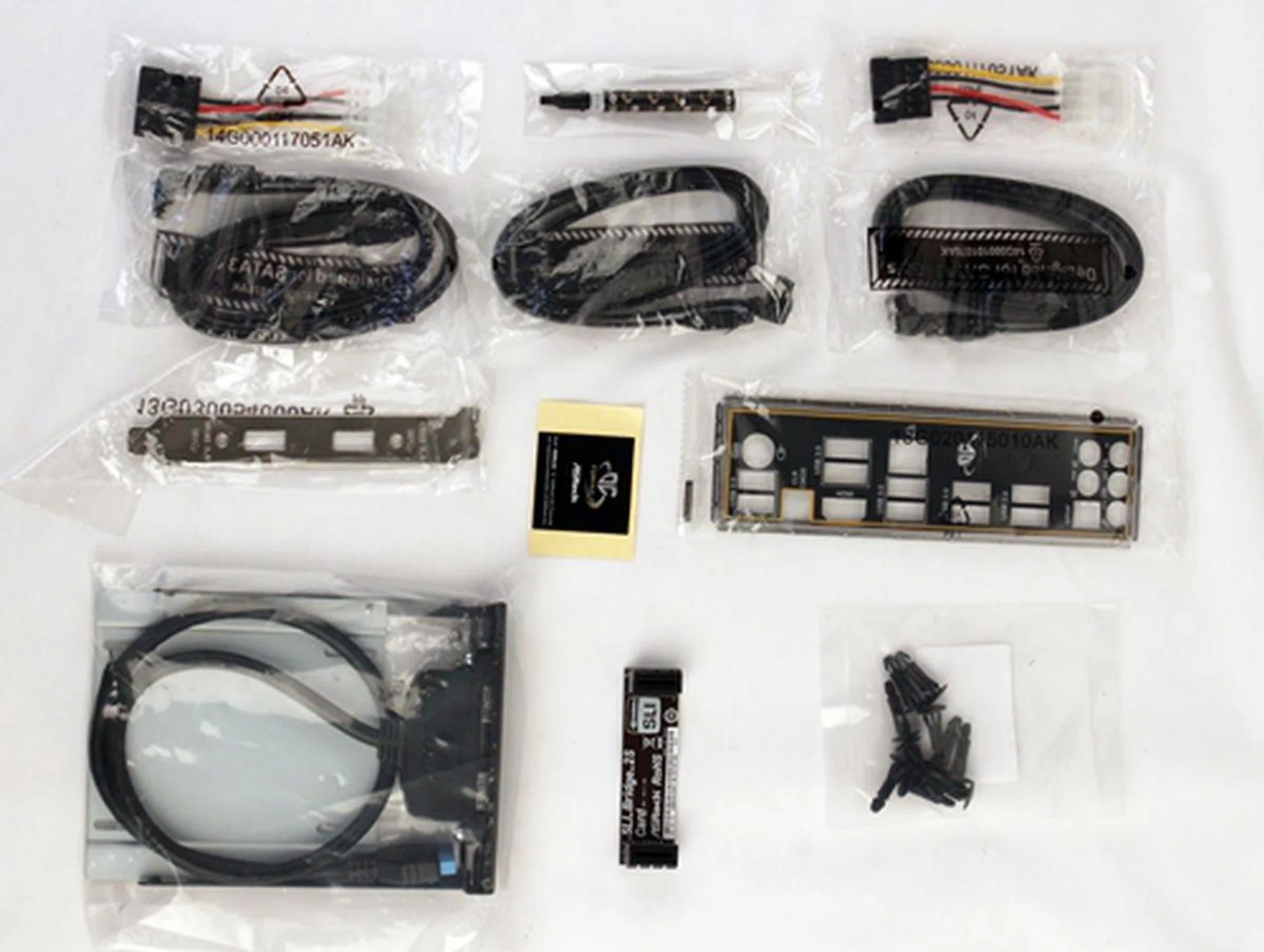 All the contents of the bag laid bare.