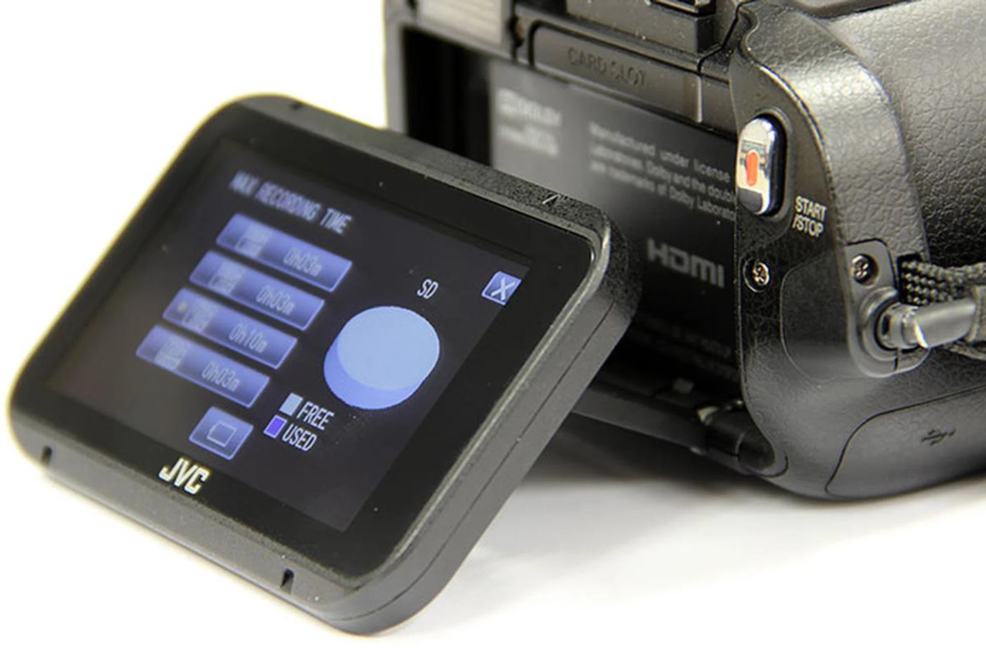A tiltable LCD allows you to hold the camcorder at different positions, and still see what you're shooting.