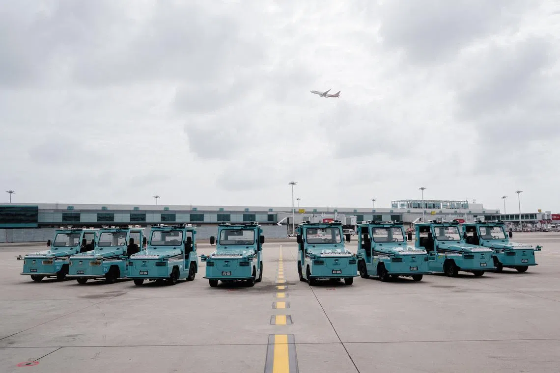Changi Airport starts using driverless tractors to transport passenger luggages
