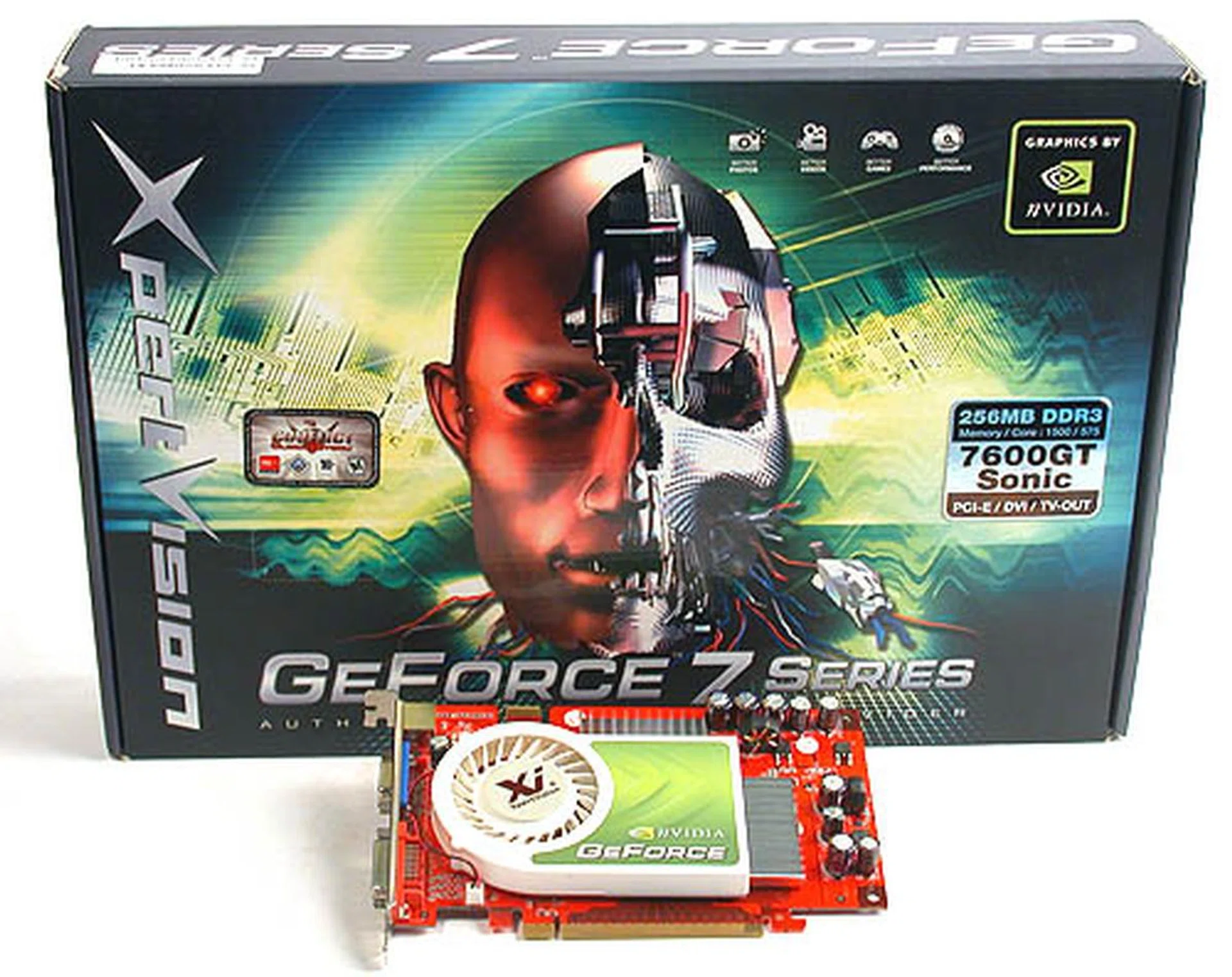 XpertVision's 'vision' of an overclocked GeForce 7600 GT is realized with the GeForce 7600GT Sonic.

