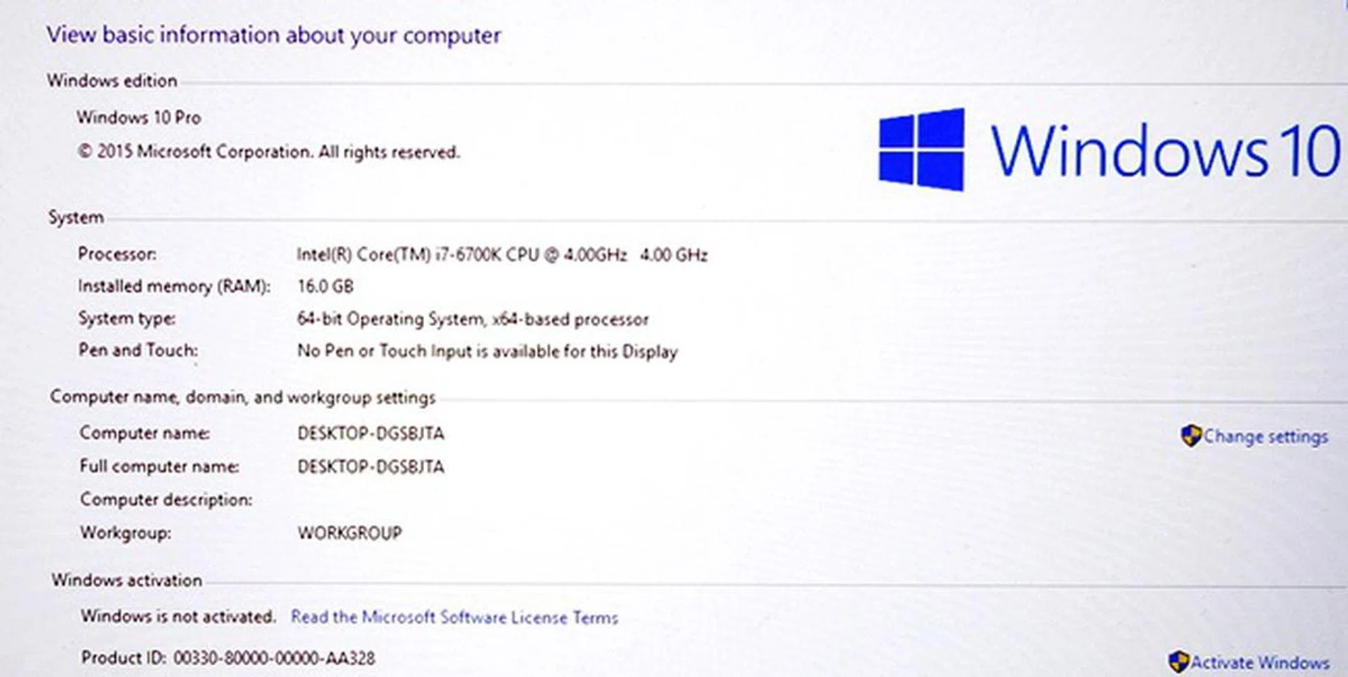 The CPU specifications of the Clevo P870DM.