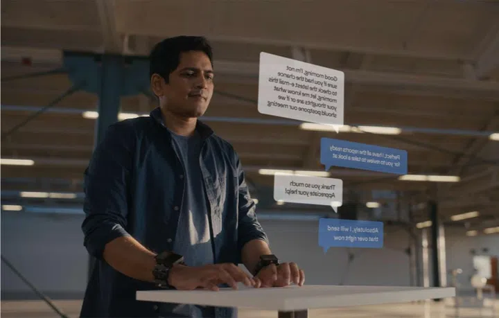 Soon you can type on an invisible keyboard. Image courtesy of Facebook. 