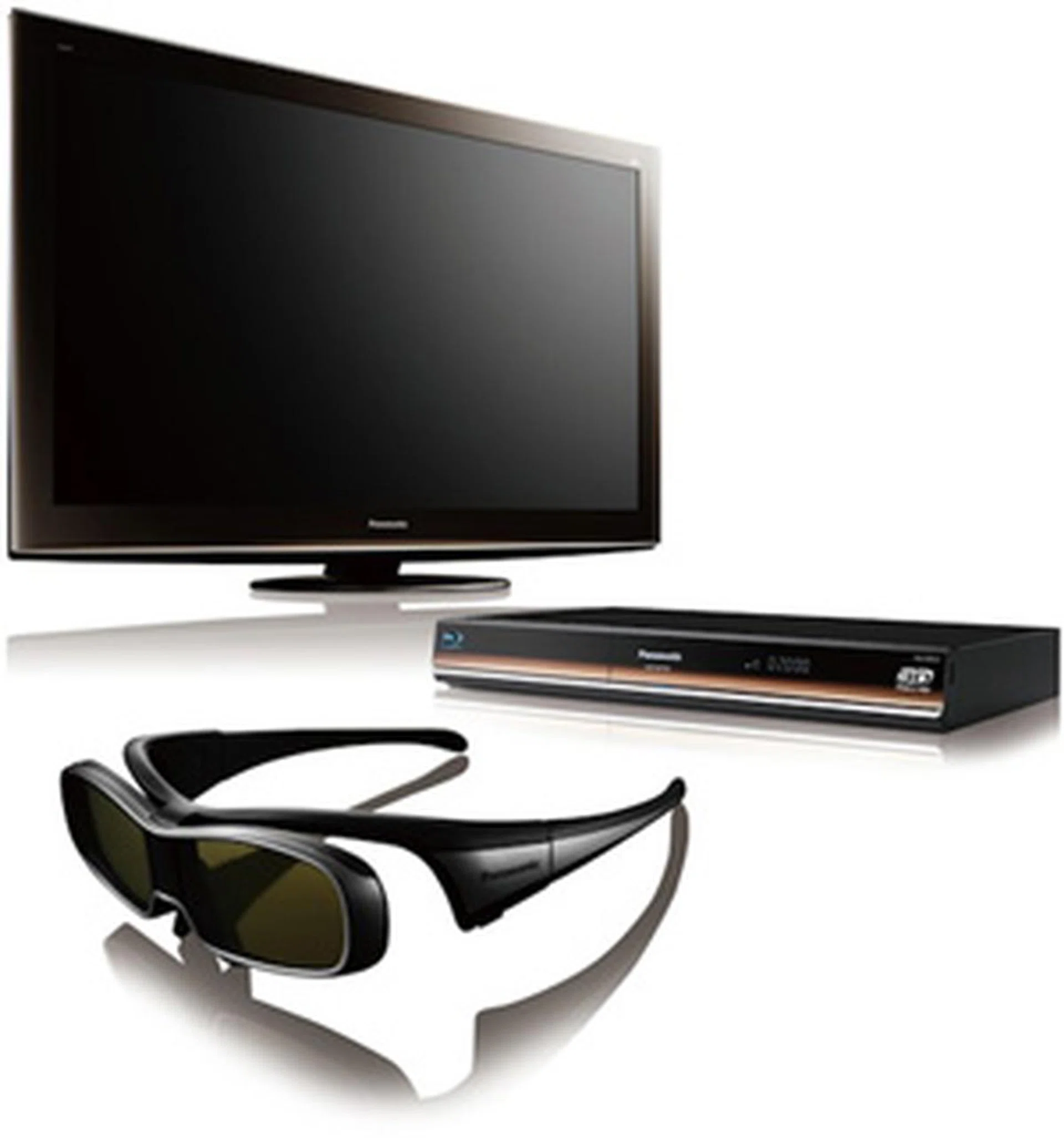 Panasonic's 3D rig comprises of a Full 3D TV, 3D Blu-ray player and a pair of active-shutter glasses. (Image source: Panasonic)