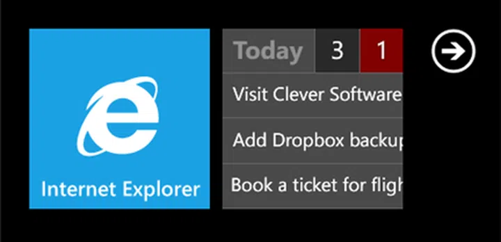 Love how CleverToDo's Live Tile will update with a list of today's tasks.