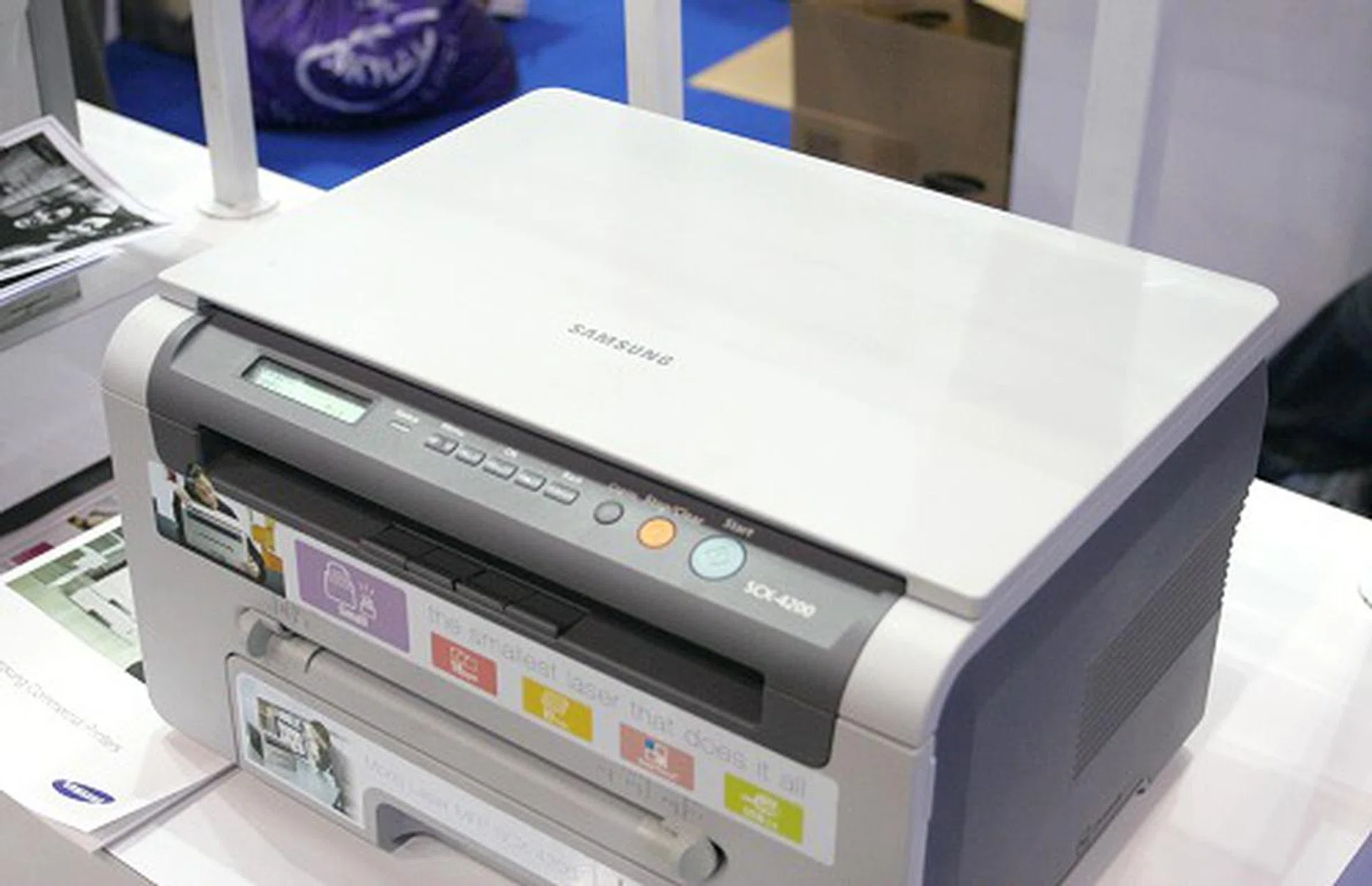  One of Samsung's star buys was this $298 multi-function mono laser printer (SCX-4200)! Features: 3-in-1 (print, scan, copy), up to 18ppm, USB 2.0, OCR scan support, supports various OS (Windows, Linux, Mac), low running costs with Toner Save Mode, 3-year warranty and even comes with $80 worth of Takashimaya vouchers.  