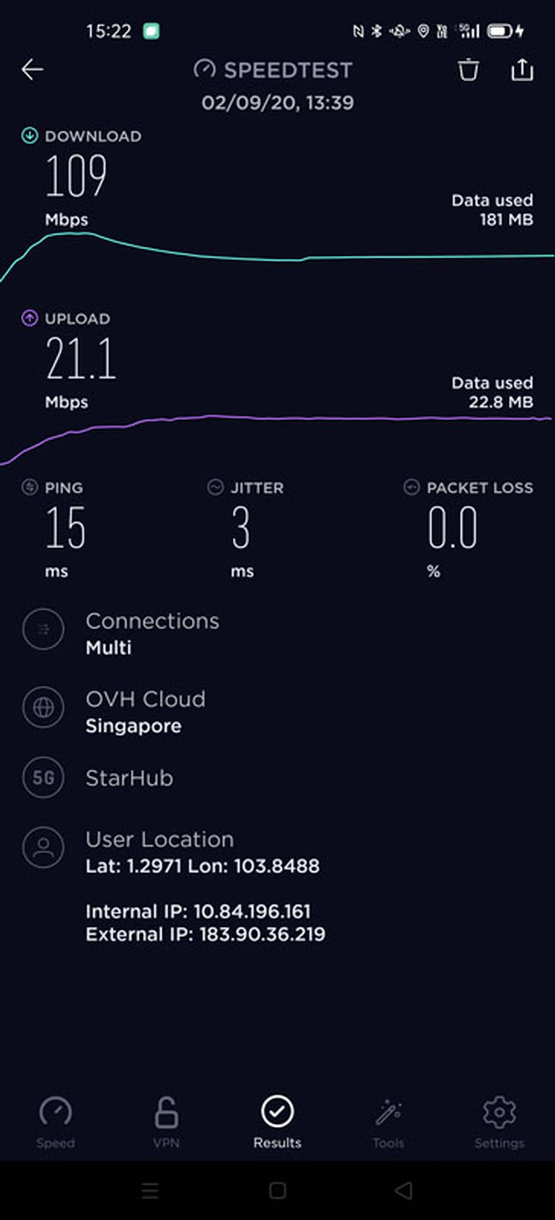 StarHub 5G Test 1