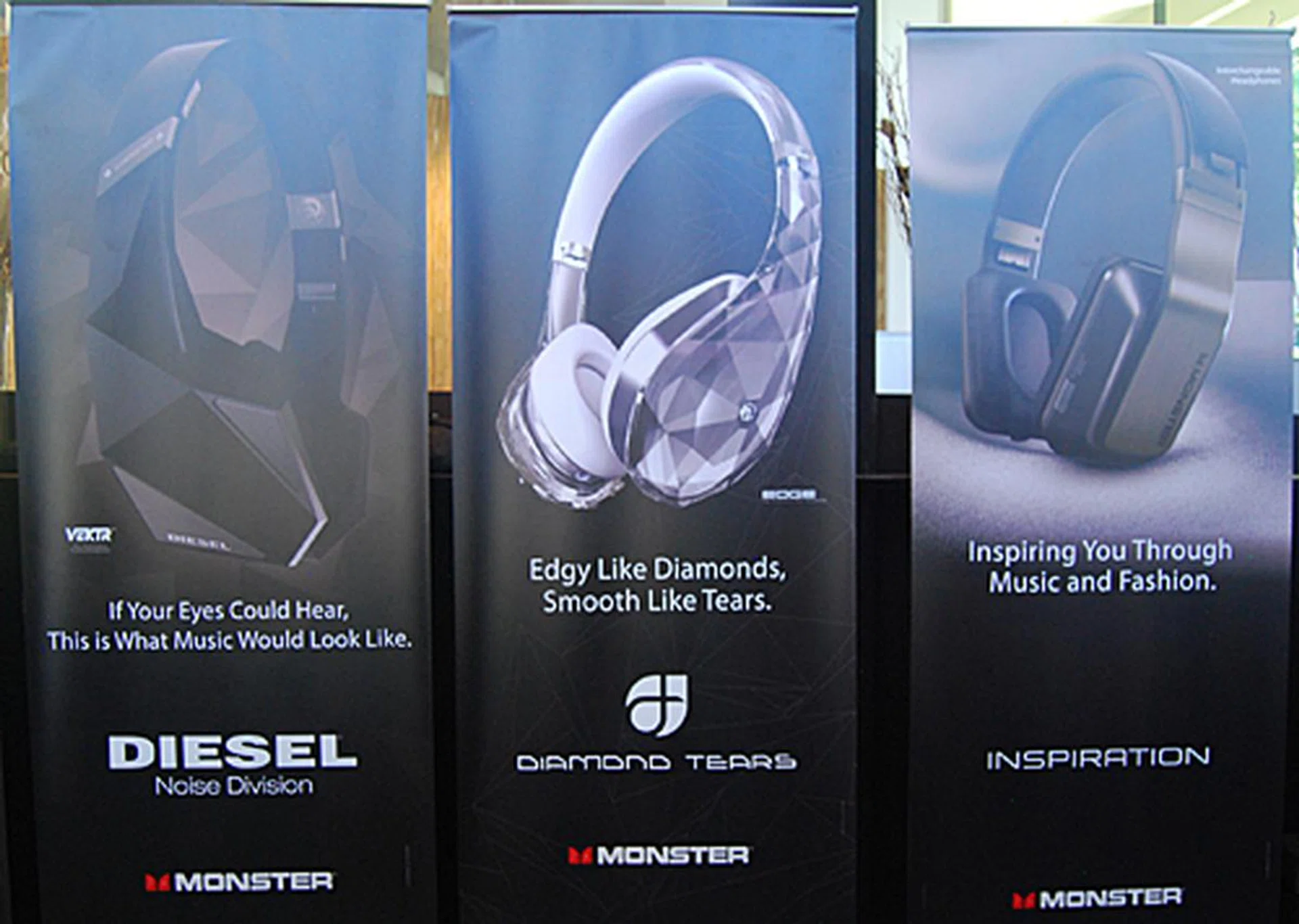 At the same time three new Monster headphones, namely the Inspiration, the Diamond Tears and the Diesel Vektr, were also unveiled.
