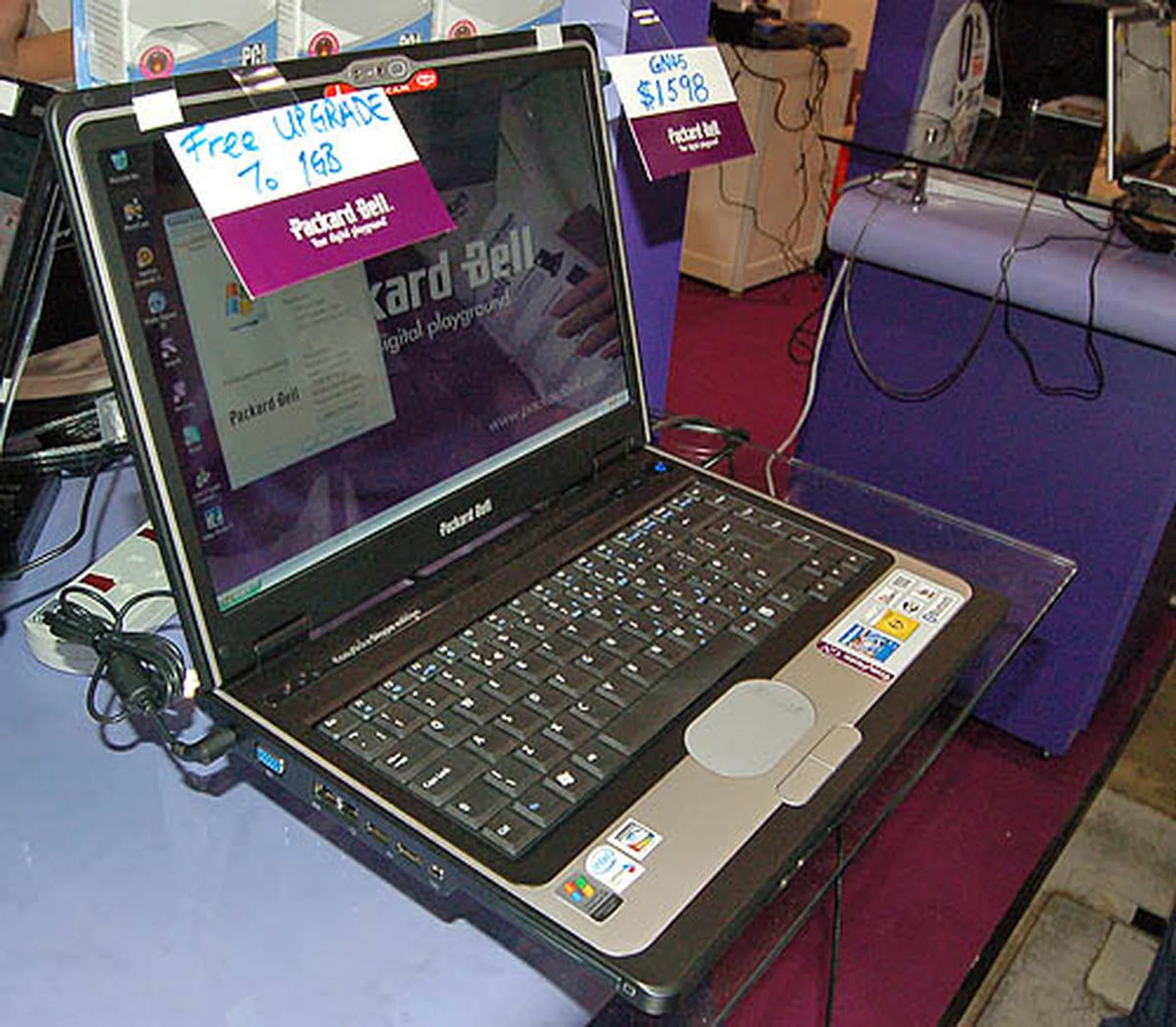  It looks like Packard Bell is making a comeback. The 14-inch EASYNOTE GN45-017 notebook sports an Intel Core 2 Duo T5500 processor, 512MB DDR2 RAM, 80GB HDD and an integrated 1.3MP webcam. Priced at S$1,598, this notebook is highly competitive but only comes with Microsoft Windows XP Home Edition SP2.  