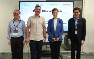From Left: SIT President Chua Kee Chaing, IMDA CEO Lew Chuen Hong, MCI Minister Josephine Teo and SUTD President Professor Chong Tow Chong. Image source: SUTD. 