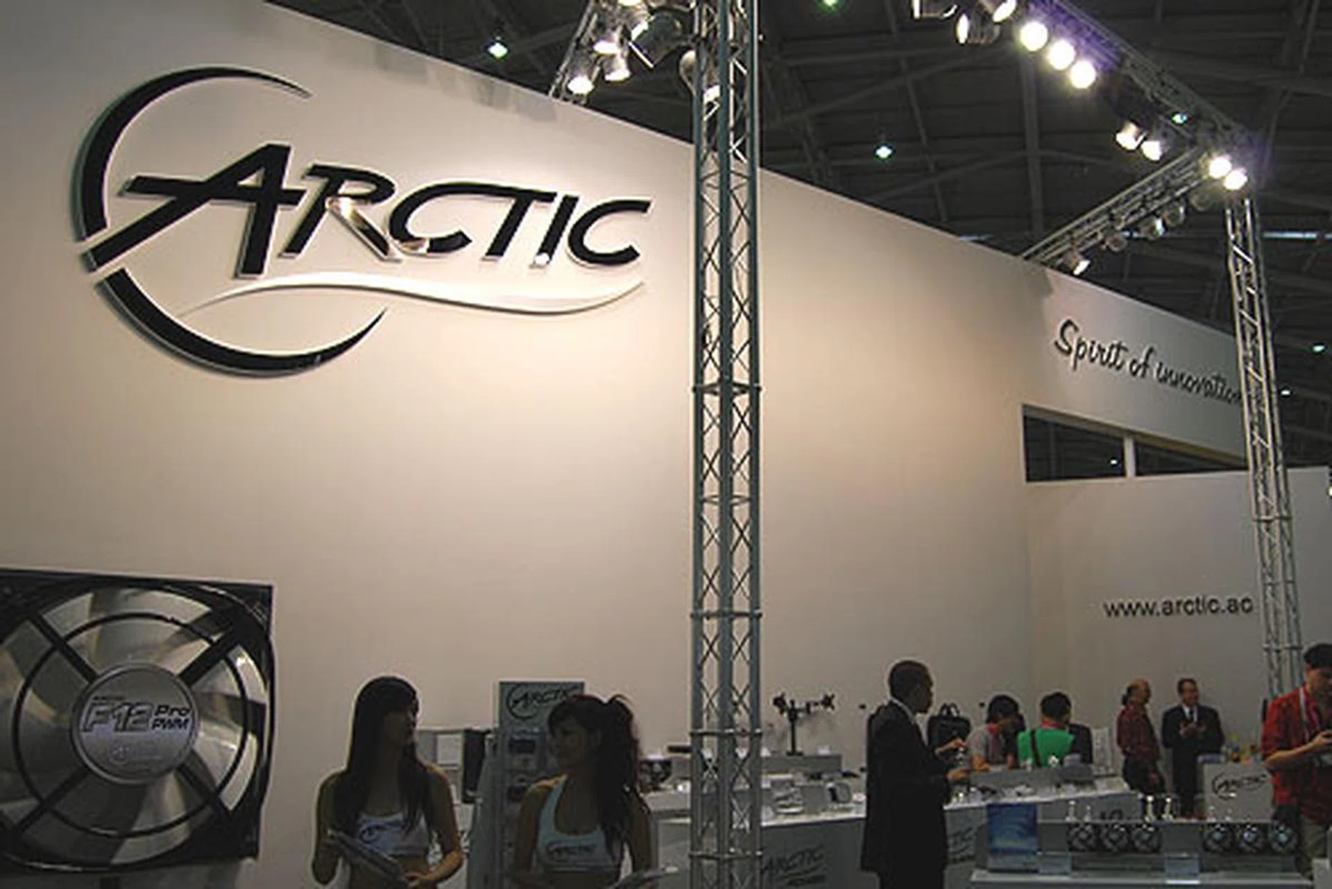 Arctic Cooling started out as its name suggest, in the business of cooling components like graphics cards and processors, but as the size of its booth here testifies, the company has expanded beyond its initial scope, with audio, casings and PSUs among its products.