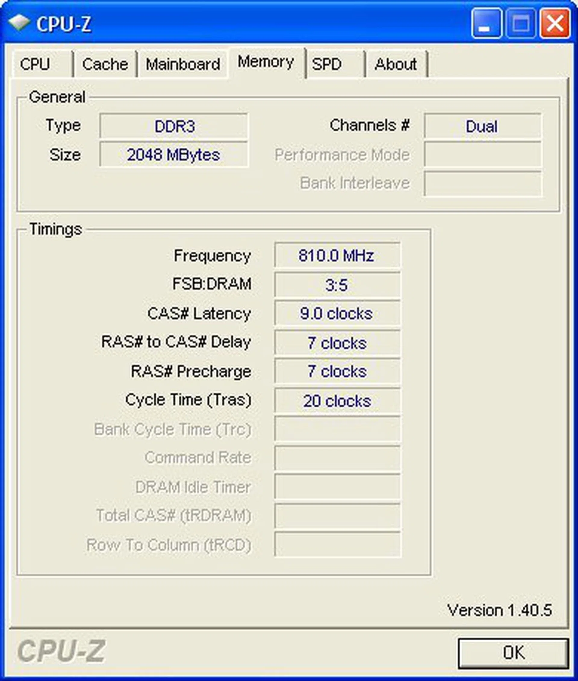 Final memory overclocked settings.