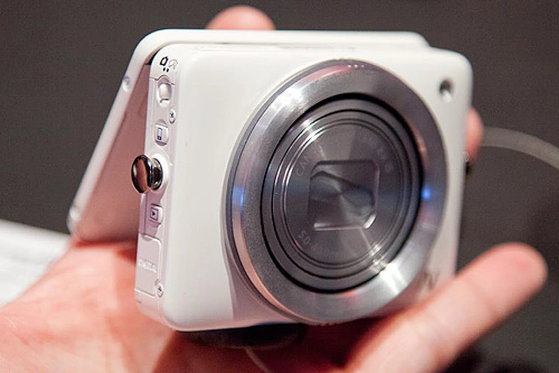 The new Canon PowerShot N is small enough to fit into the palm of your hand.