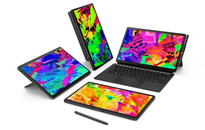 The Vivobook 13 Slate OLED has be used in many ways. (Image source: ASUS)