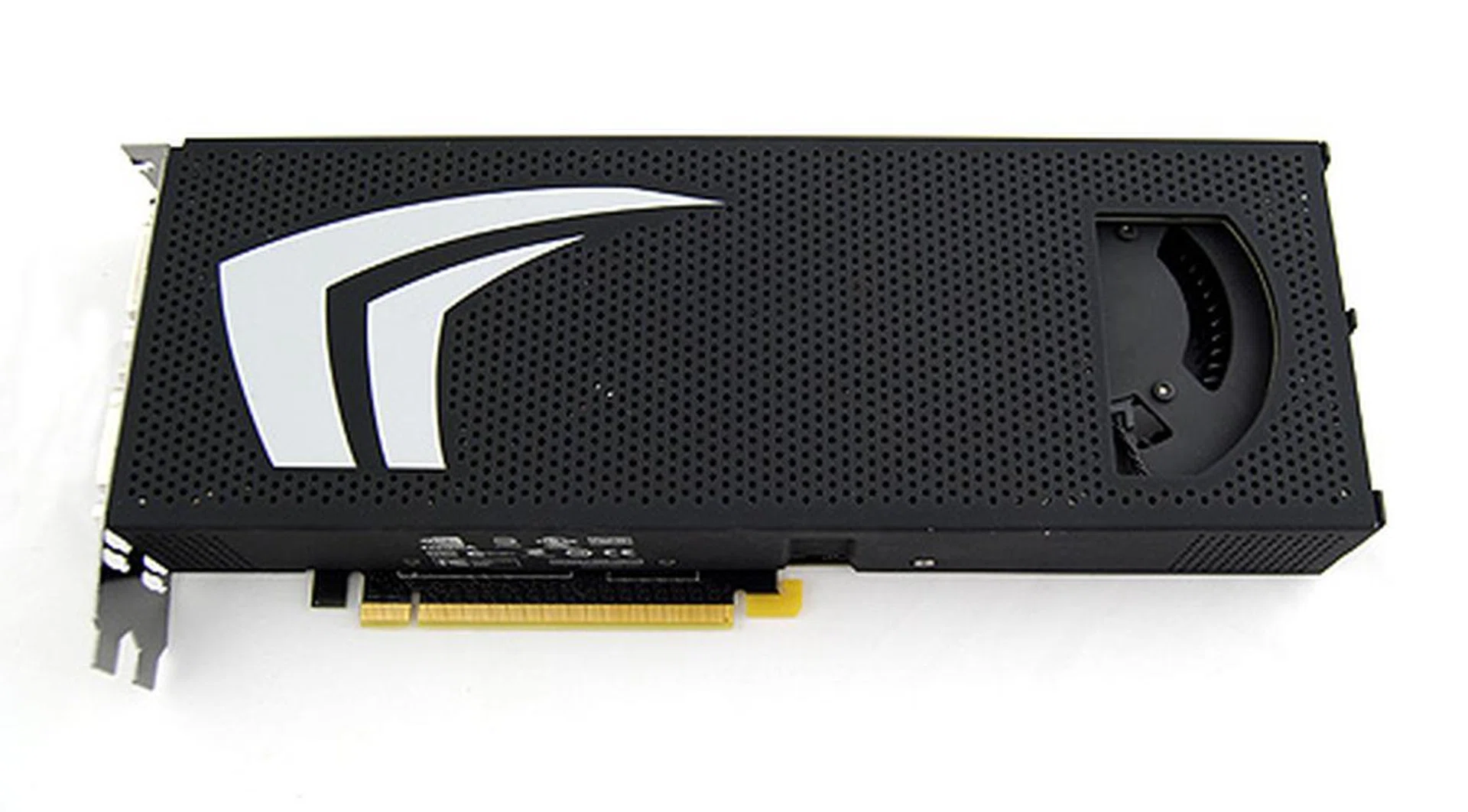 Feast your eyes on the new GeForce GTX 295. You can't really see it from here, but the soft touch paint lends the card a very classy look.