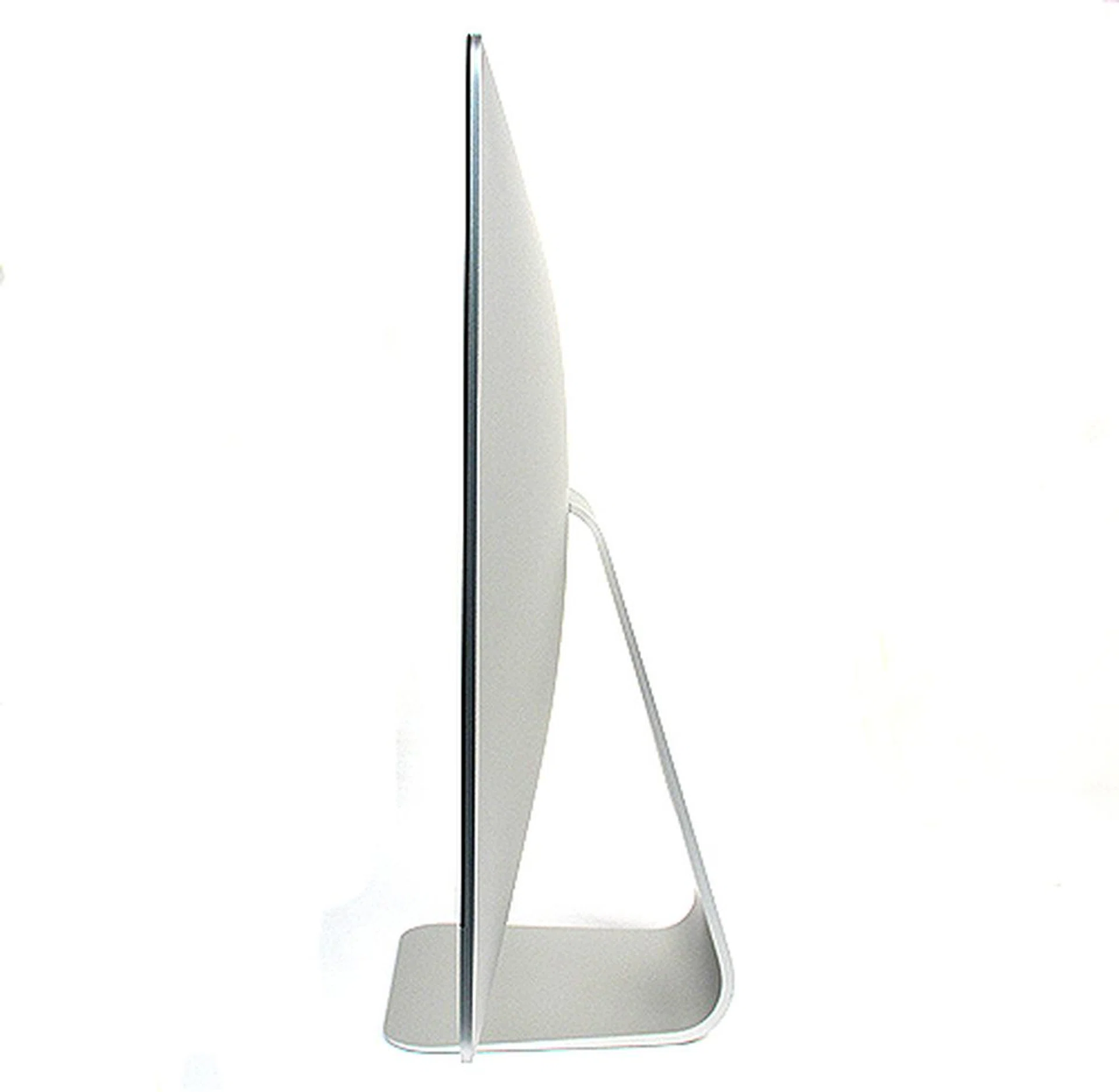 The iMac retains a similar form factor and silhouette, but it's considerably slimmer now. For those interested, the screen (or to be technically correct, the whole system) has a limited amount of tilt based on its fixed stand.