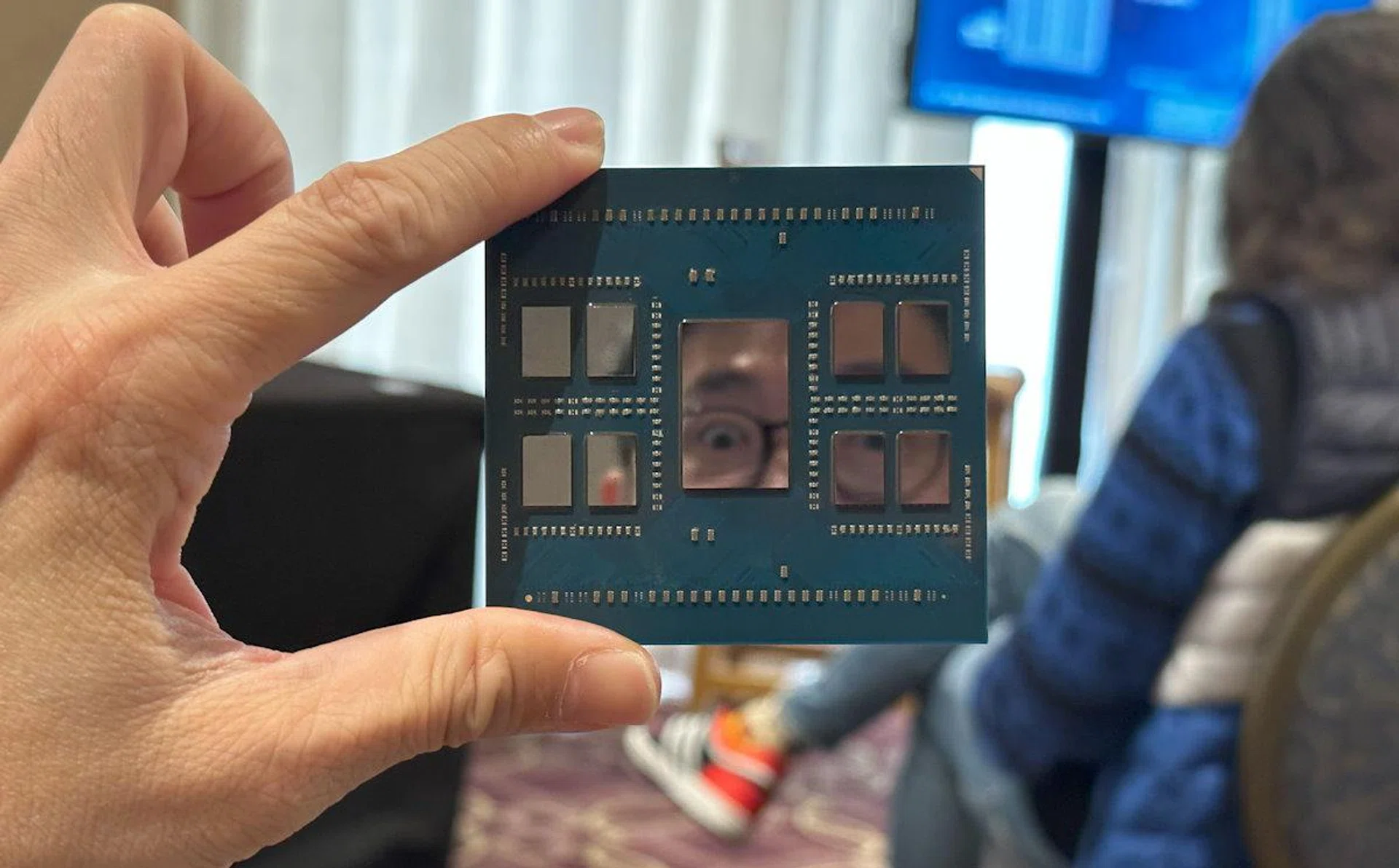 AMD Bergamo chip close up.