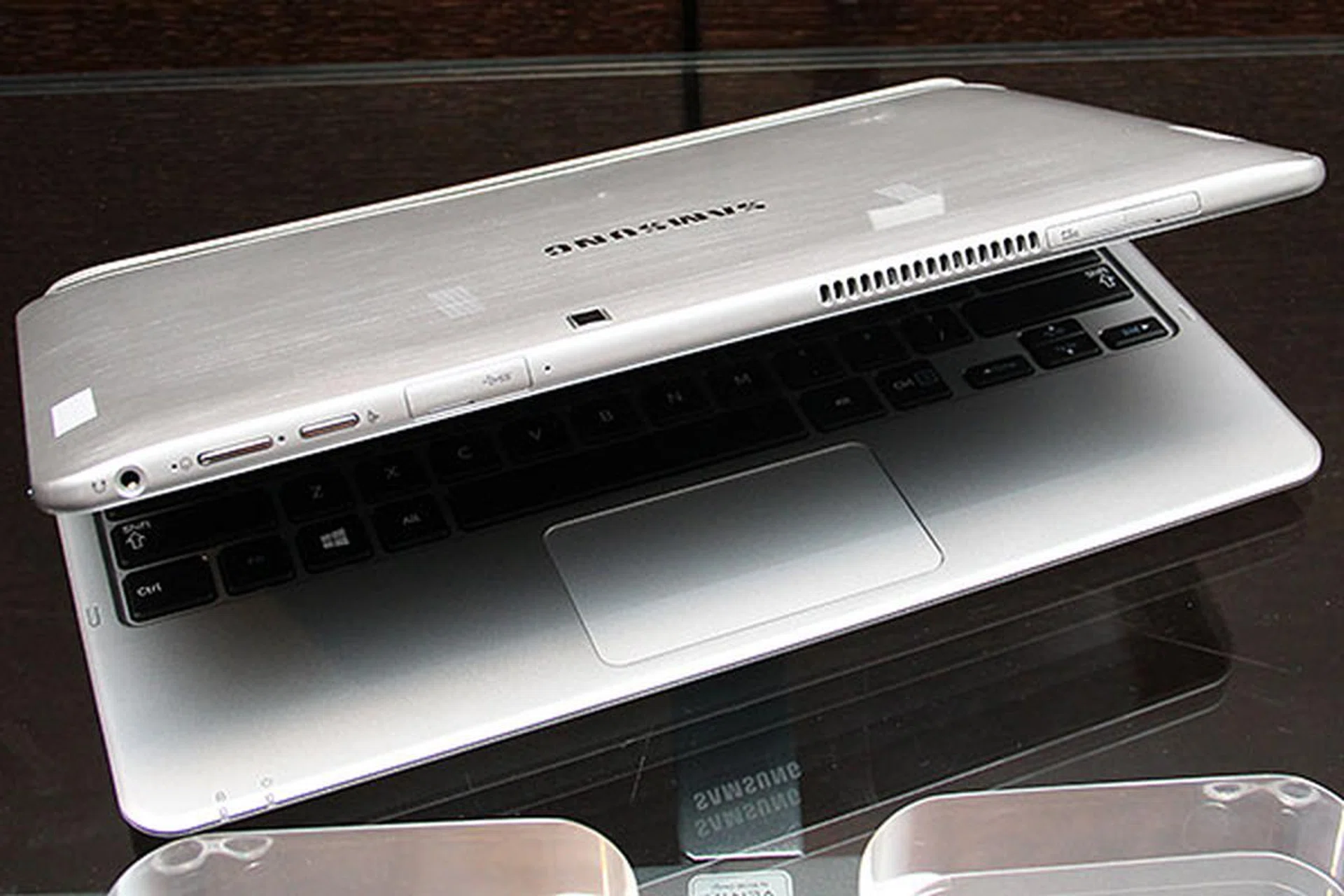 When docked, you'll find most of the ports and controls lined along the top.