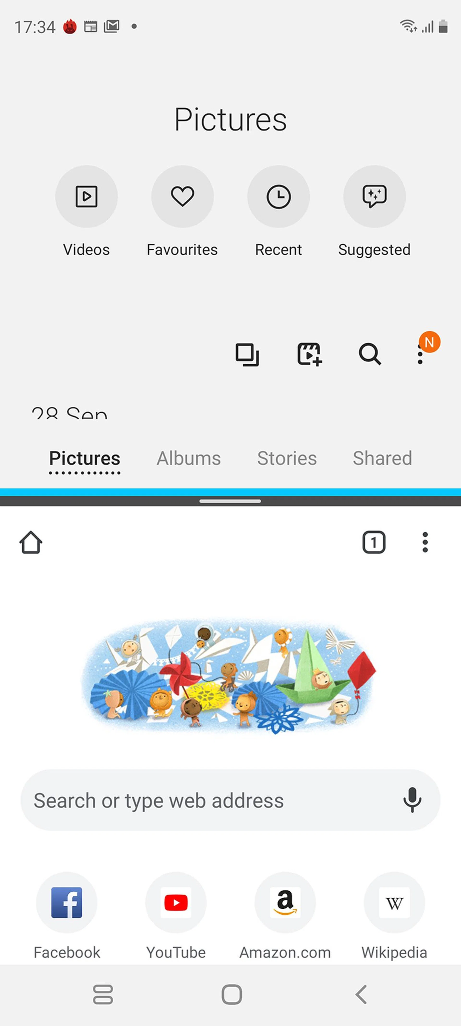 Multi-Active Window, on the S20 FE.