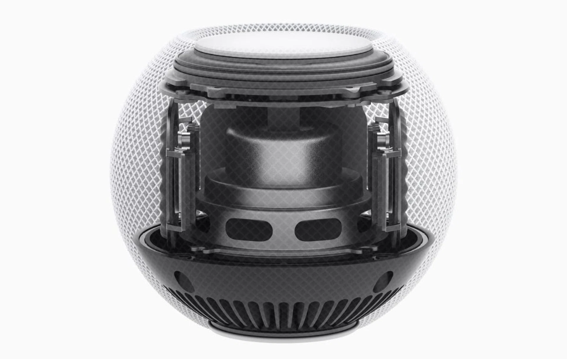 No fancy beamforming tweeters in the HomePod mini, just one extremely capable driver and a well-designed acoustic waveguide.
