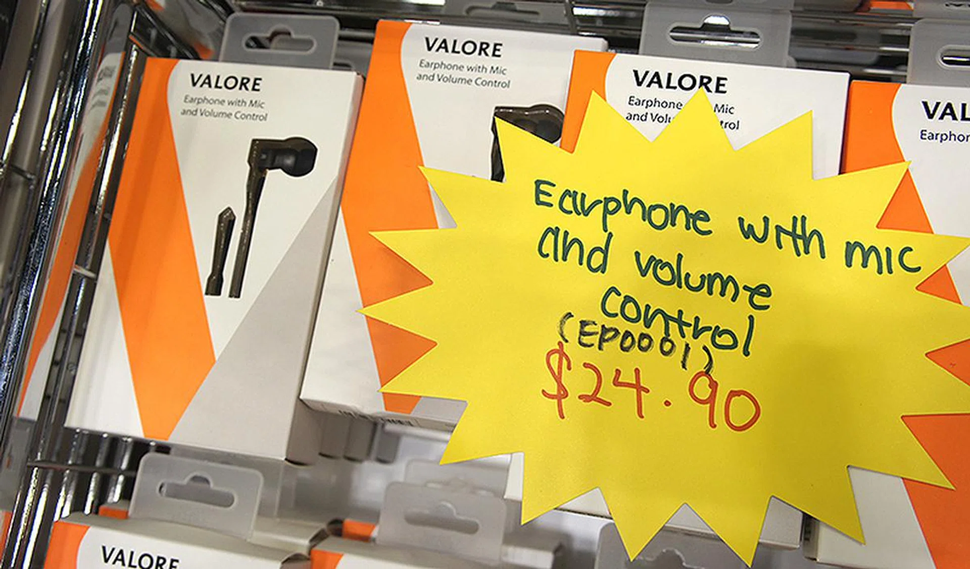 If you are looking for a pair of headphones with microphone and volume control to go with your handphone, Valore has the EP0001 that's available for $24.90.