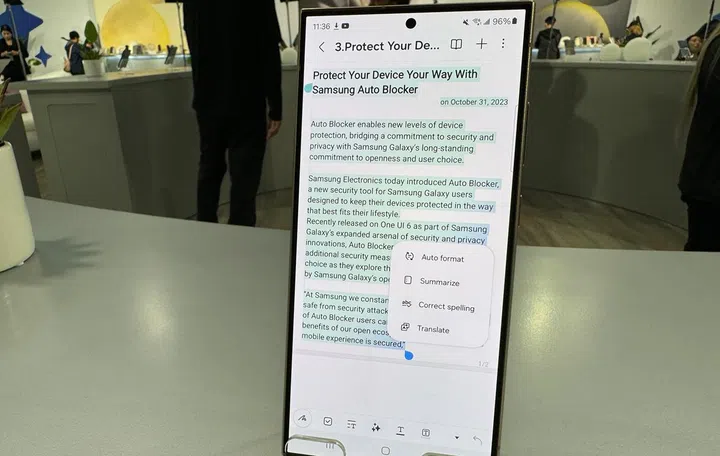 Note Assist in Samsung Notes.