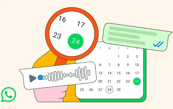 Android users of WhatsApp can now search messages by jumping to a specific date. Image source: WhatsApp.
