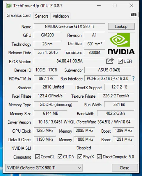 Overclocked ASUS card.