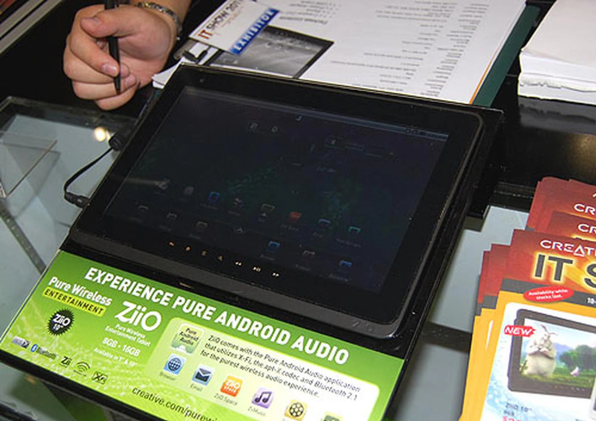 This is the larger ZiiO 10", which goes for $399 and is available only with 8GB internal storage. 