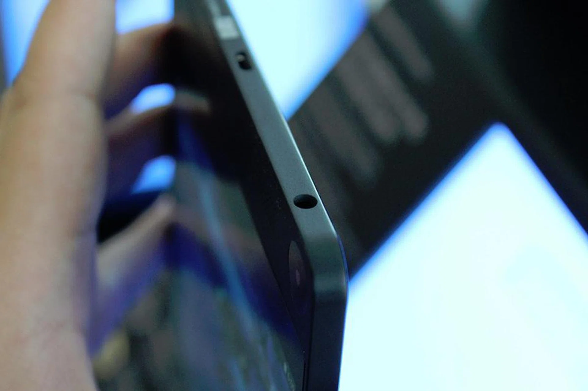 The only input ports for the tablet are located at the top; an audio jack and a micro-USB port.