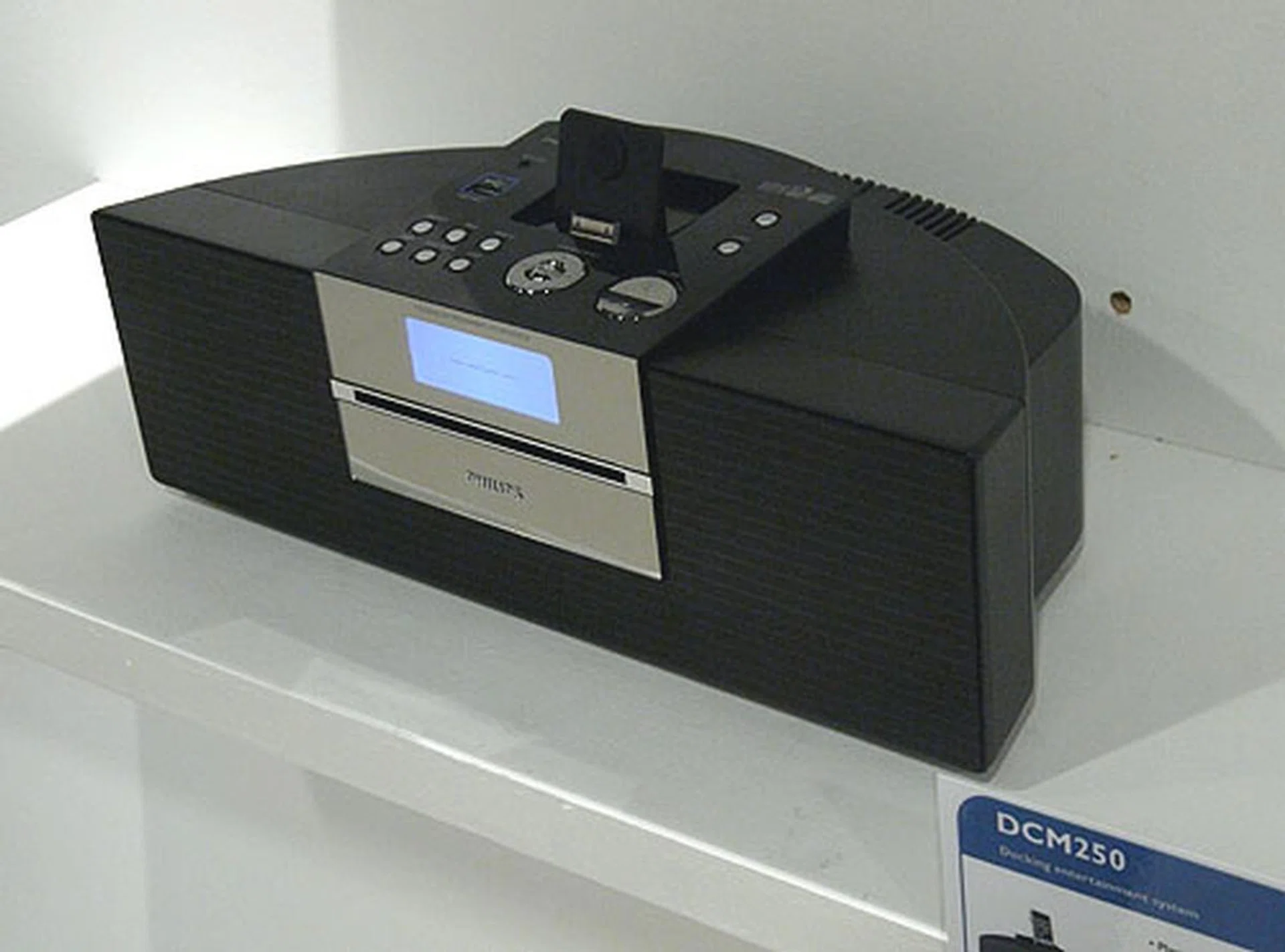 Retailing at $249, the DCM250 is a proper micro HiFi system with a dock that provides respectable audio quality for your iPhone/iPod. It can playback MP3-CD, WMA-CD, CD-R/RW and directly through the USB port.