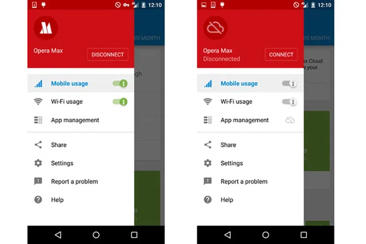 Opera Max has an easy to use interface.