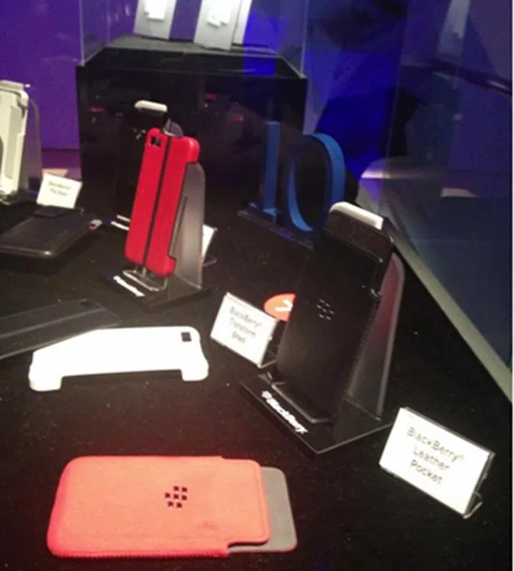 Some accessories were shown at the event, including BlackBerry Z10 leather pocket and flipshell casings.
