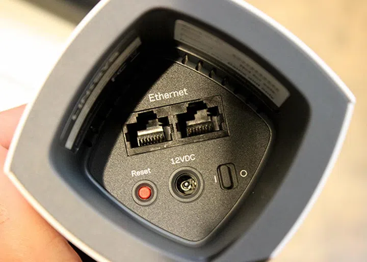 Each Velop unit has two Gigabit Ethernet ports underneath - they are clever enough to auto-configure for LAN or WAN usage needs.