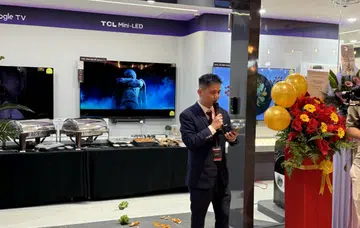 Wilson Zhang, the COO of TCL’s local distributor JNW, at the opening of TCL's first physical store. 