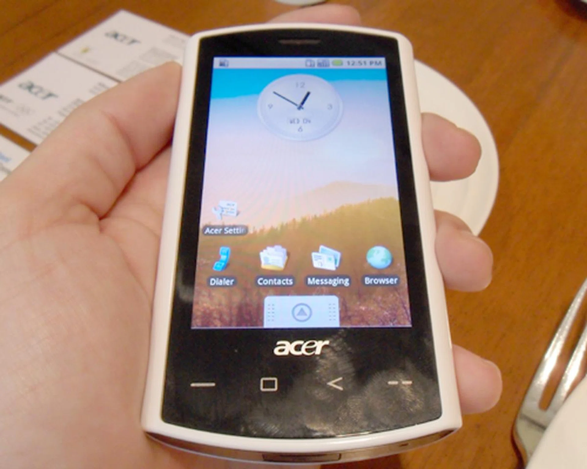 The Acer Liquid and its 3.5-inch WVGA glossy screen. Unfortunately, you have to greet it with fingerprint smudges.