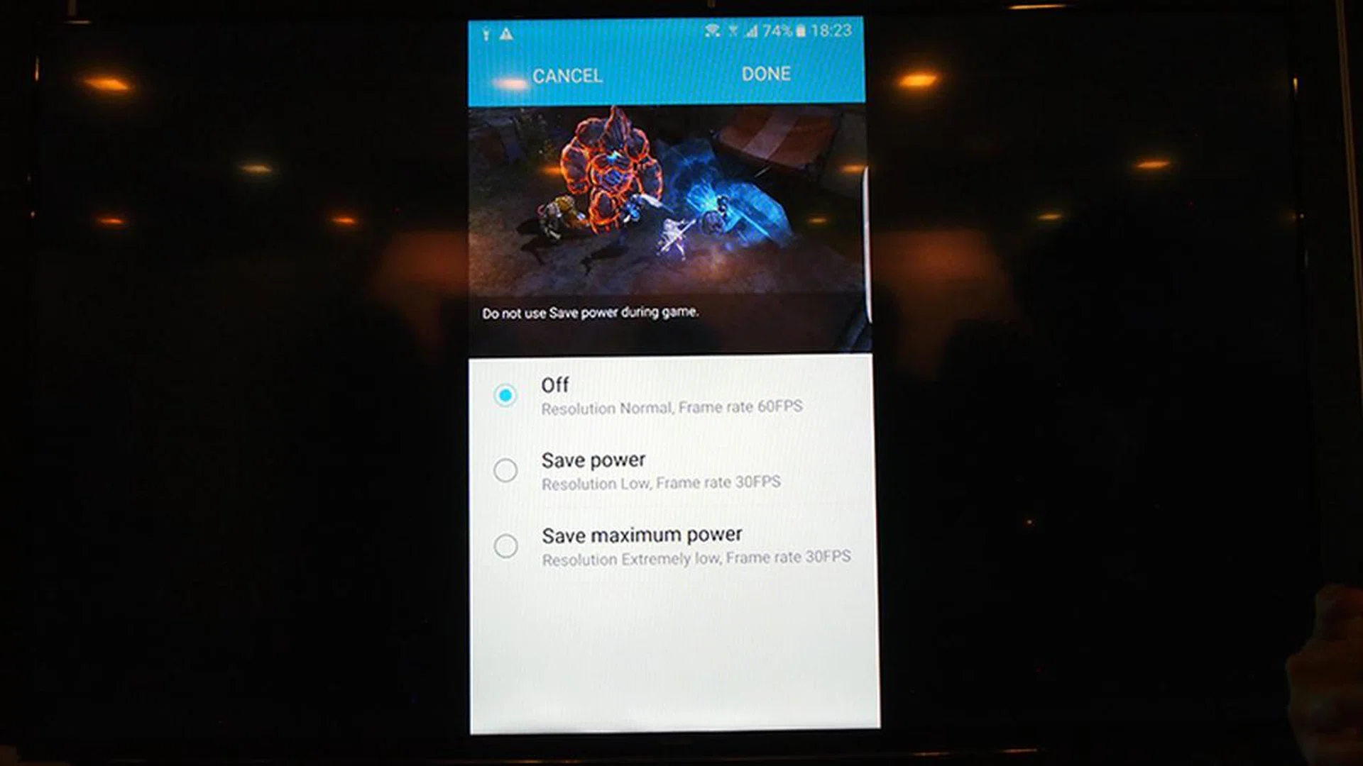 Alter the Save Power options to get the most out of your phone even when you need to game.
