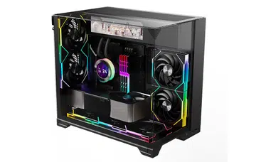 Only seven fans in this image, but the O11 Vision-M can hold up to 12 thanks to the dual chamber design.